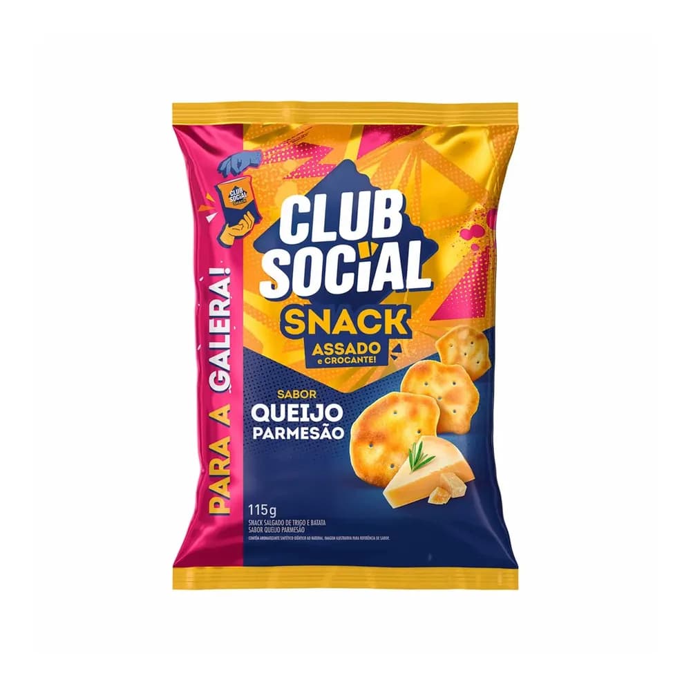 Salgadinho club social snack queijo parmesao 115g