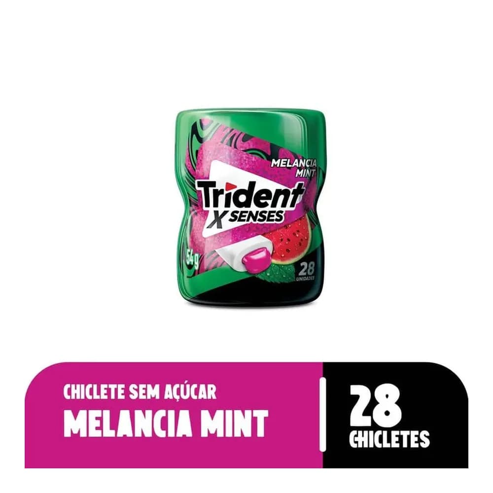 Chiclete x senses sabor melancia sem acucar trident 54g