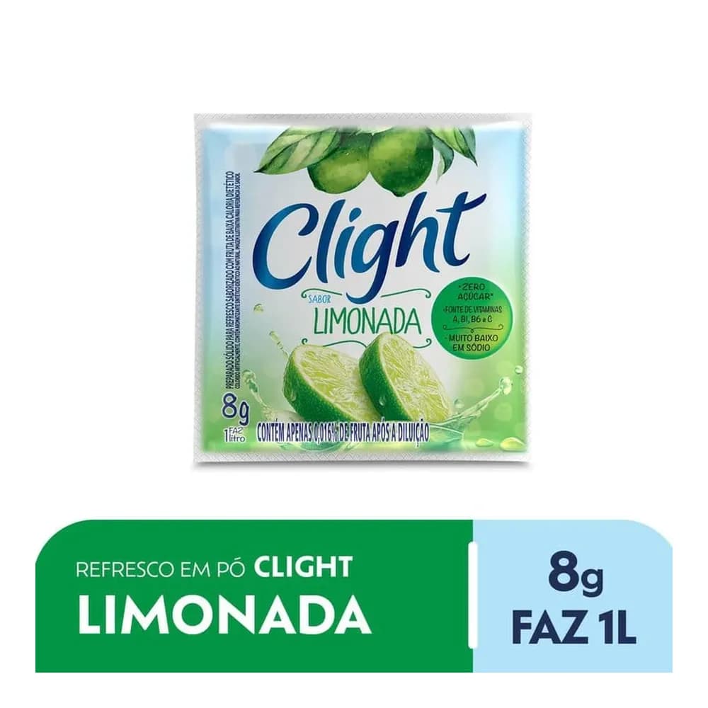 Refresco em po sabor limonada sem acucar clight 8g