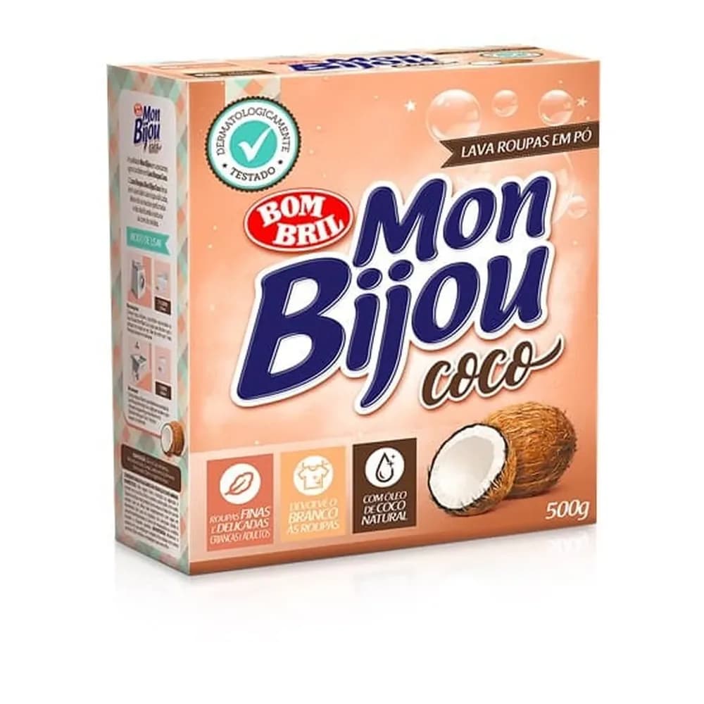 Lava roupas em po mon bijou coco 500g