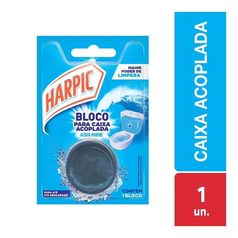 Limpador e aromatizador sanitario para caixa acoplada marine harpic 50g