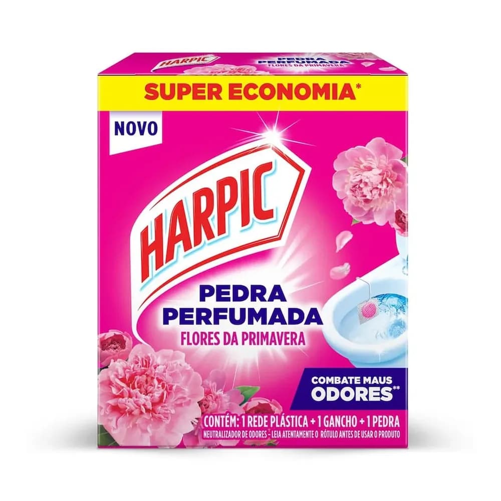 Pedra perfumada flores da primavera harpic 20g