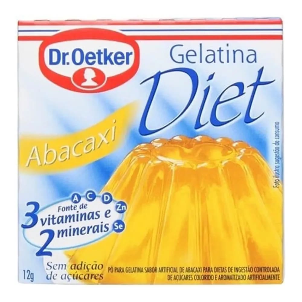 Gelatina em po sabor abacaxi diet dr. oetker 12g