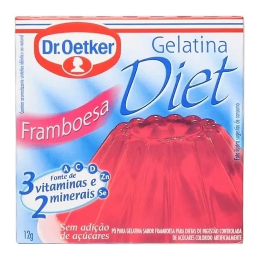 Gelatina em po dr oetker diet framboesa caixa 12g