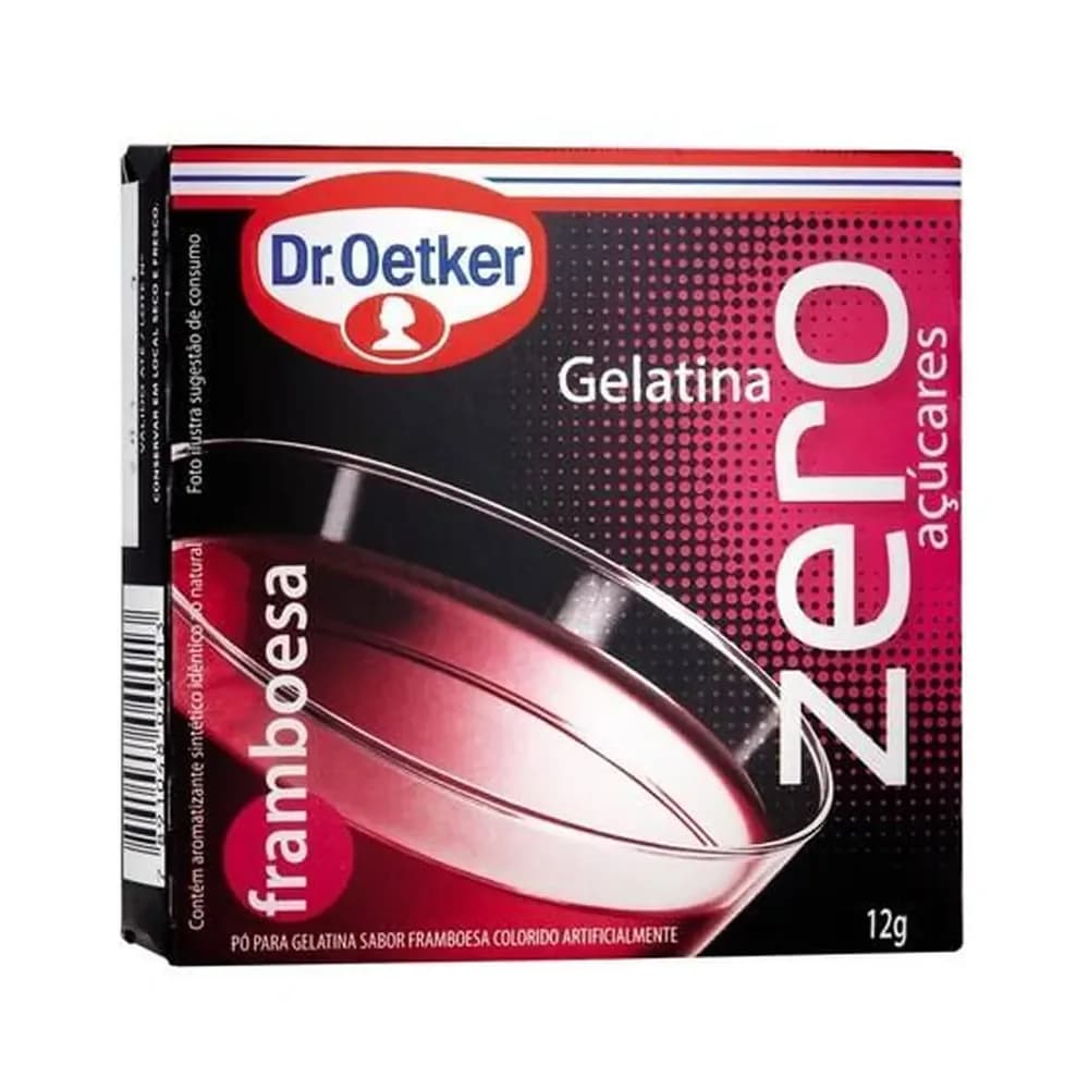 Gelatina em po dr oetker framboesa zero acucares caixa 12g