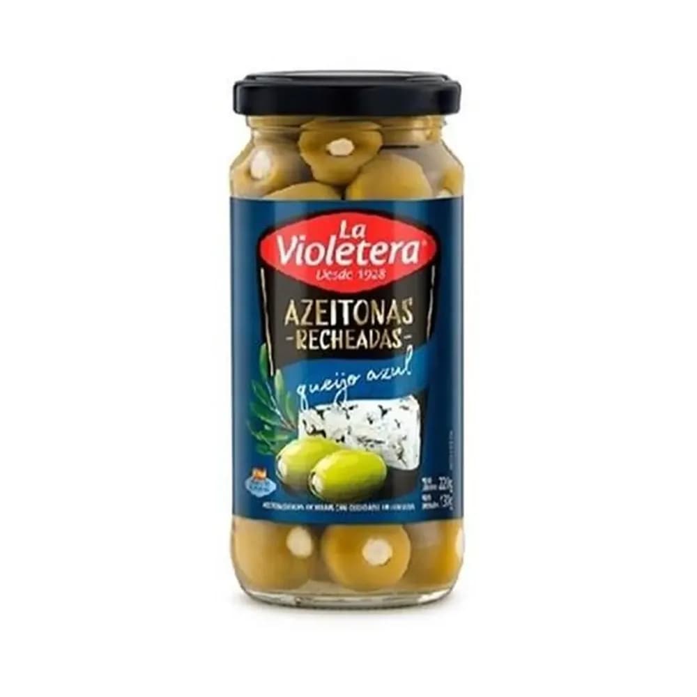 Azeitona verde la violetera queijo azul vidro 130g
