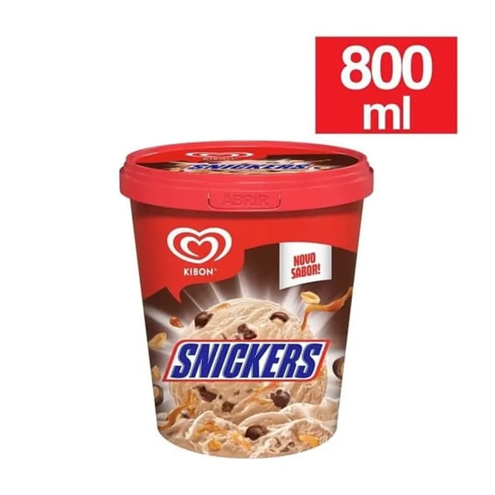 Sorvete snickers kibon 800ml