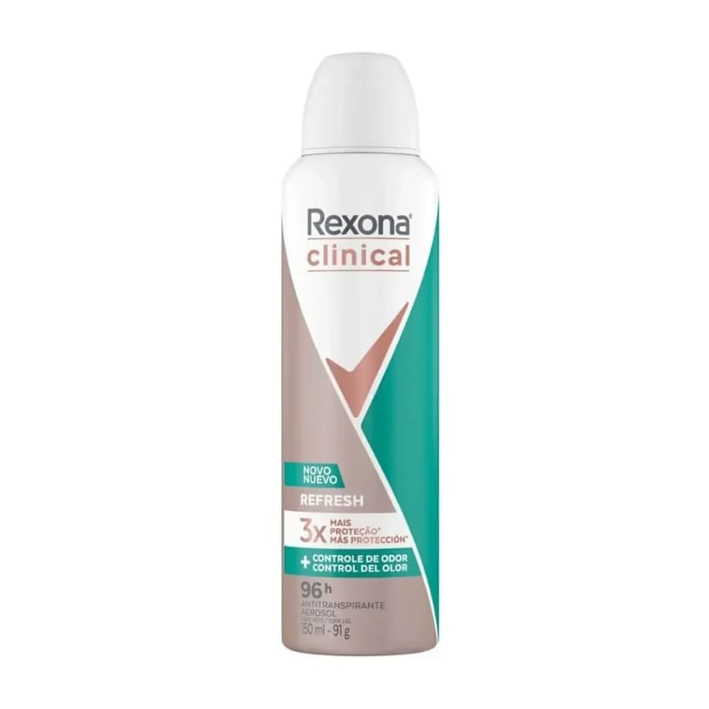 Desodorante refresh antitranspirante aerosol feminino rexona clinical 150ml