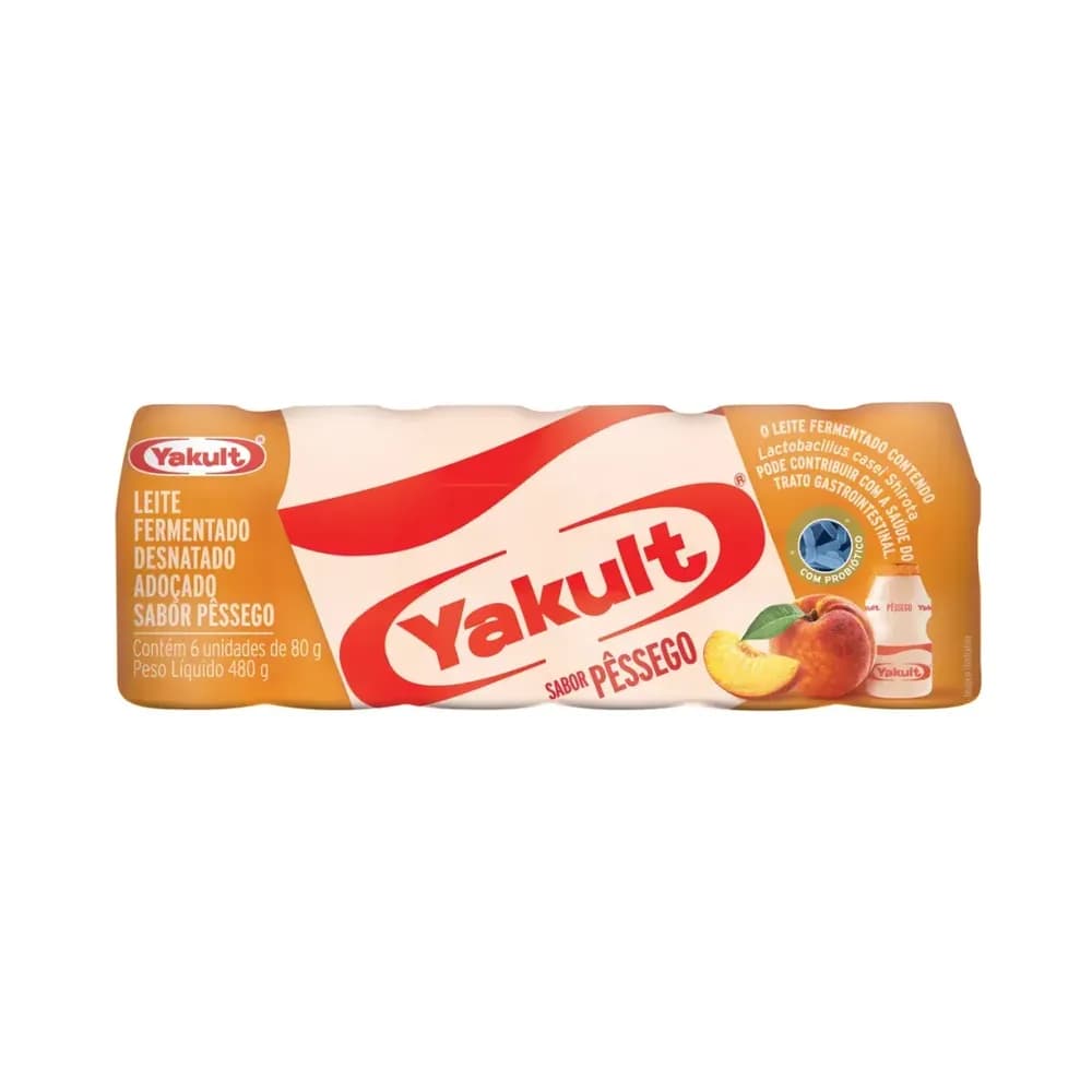 Leite fermentado pessego yakult 480g