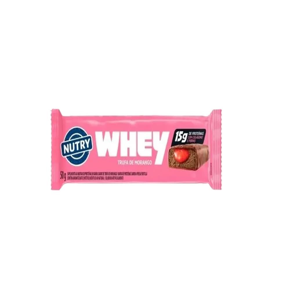 Barra prot nutry 50g whey trufa morango
