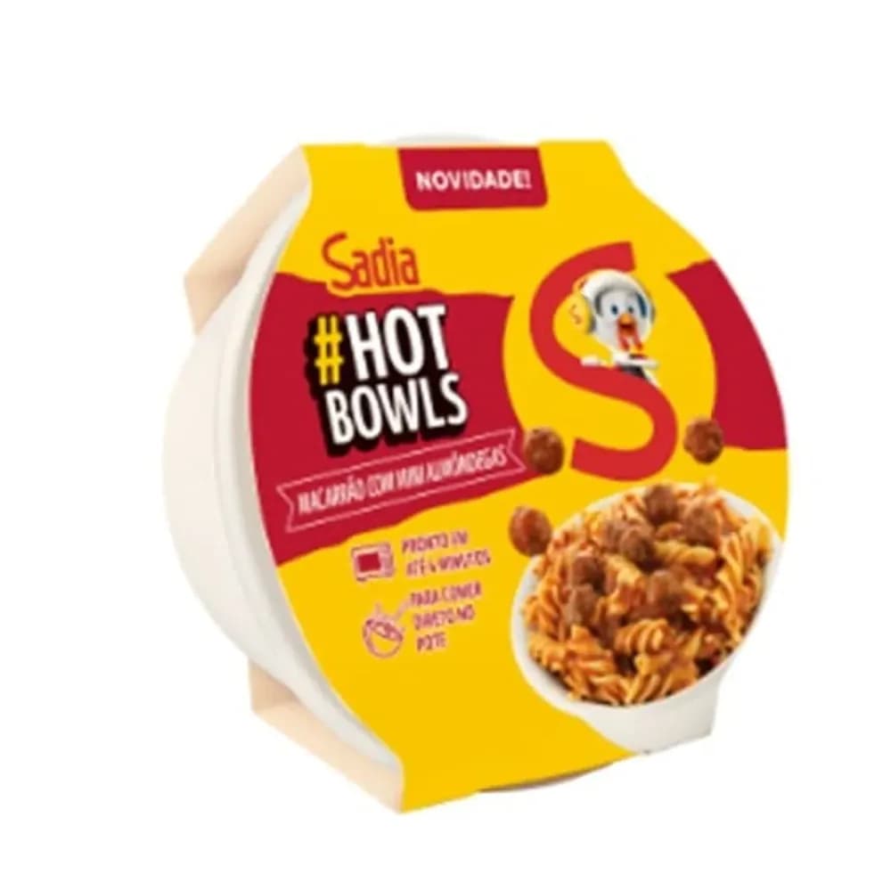 Macarrao com mini almondegas hot bowls sadia 300g