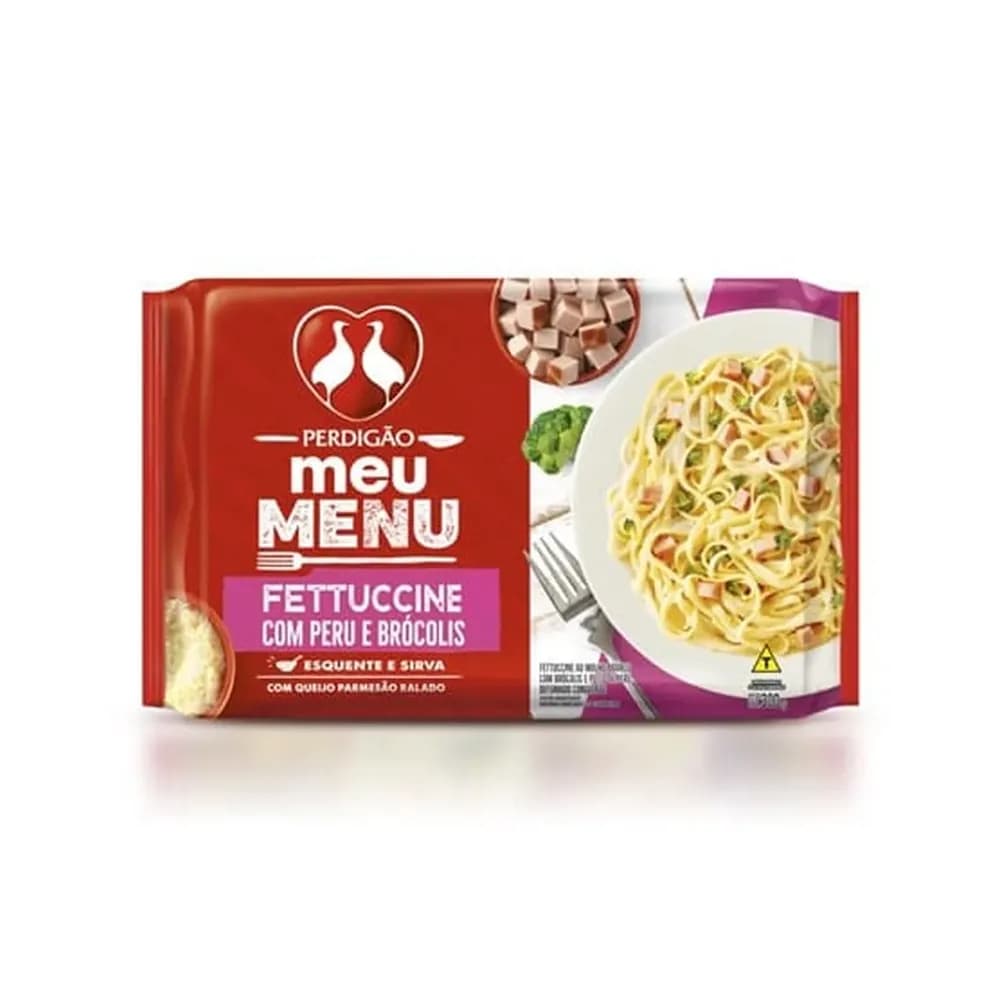 Fettuccine sabor peru e brocolis meu menu perdigao 300g