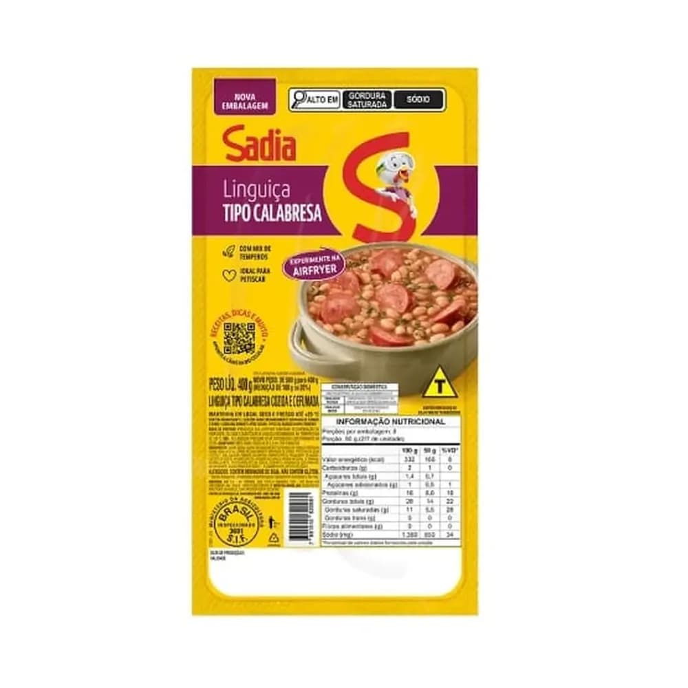 Linguica tipo calabresa sadia 400g