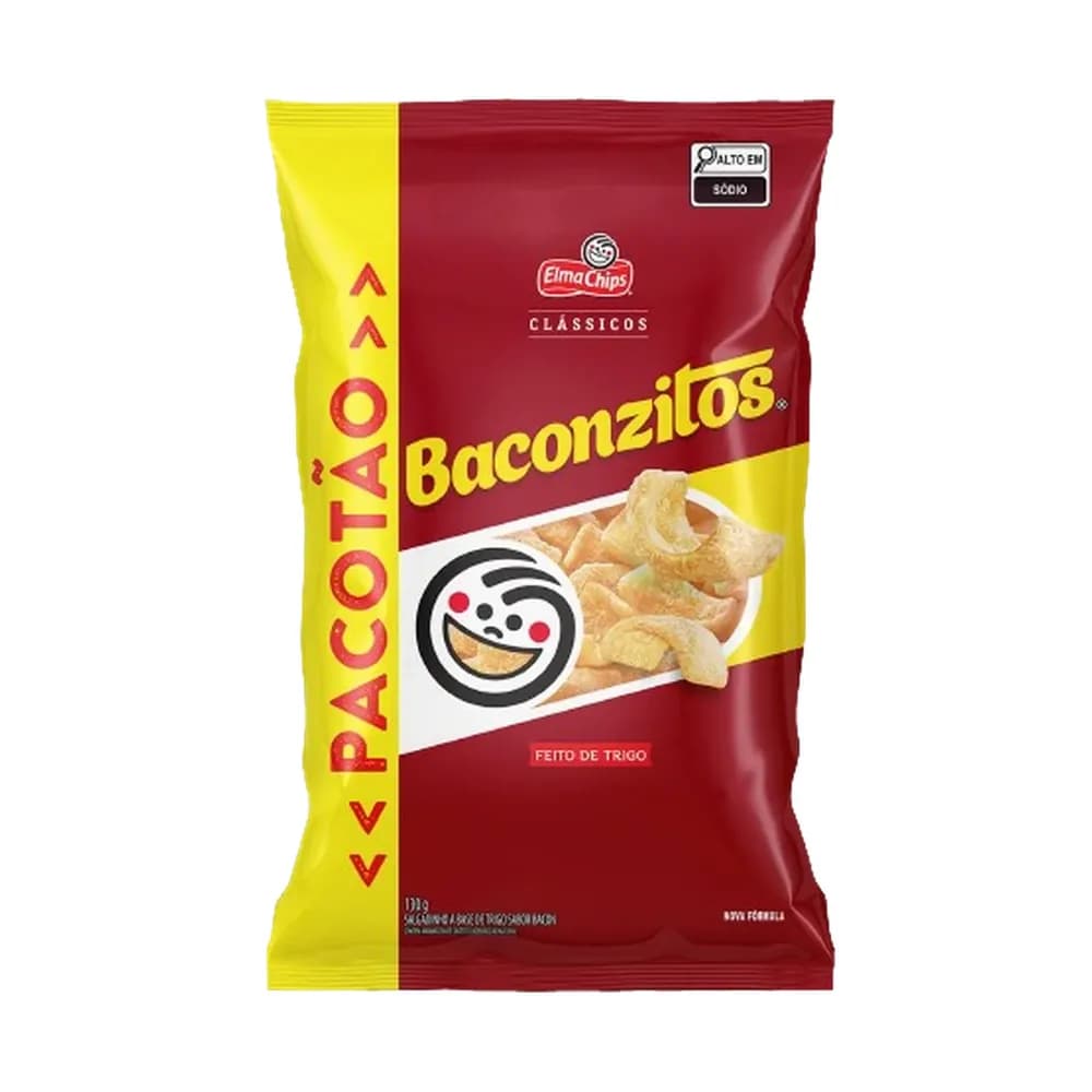 Salgadinho de trigo baconzitos elma chips 130g
