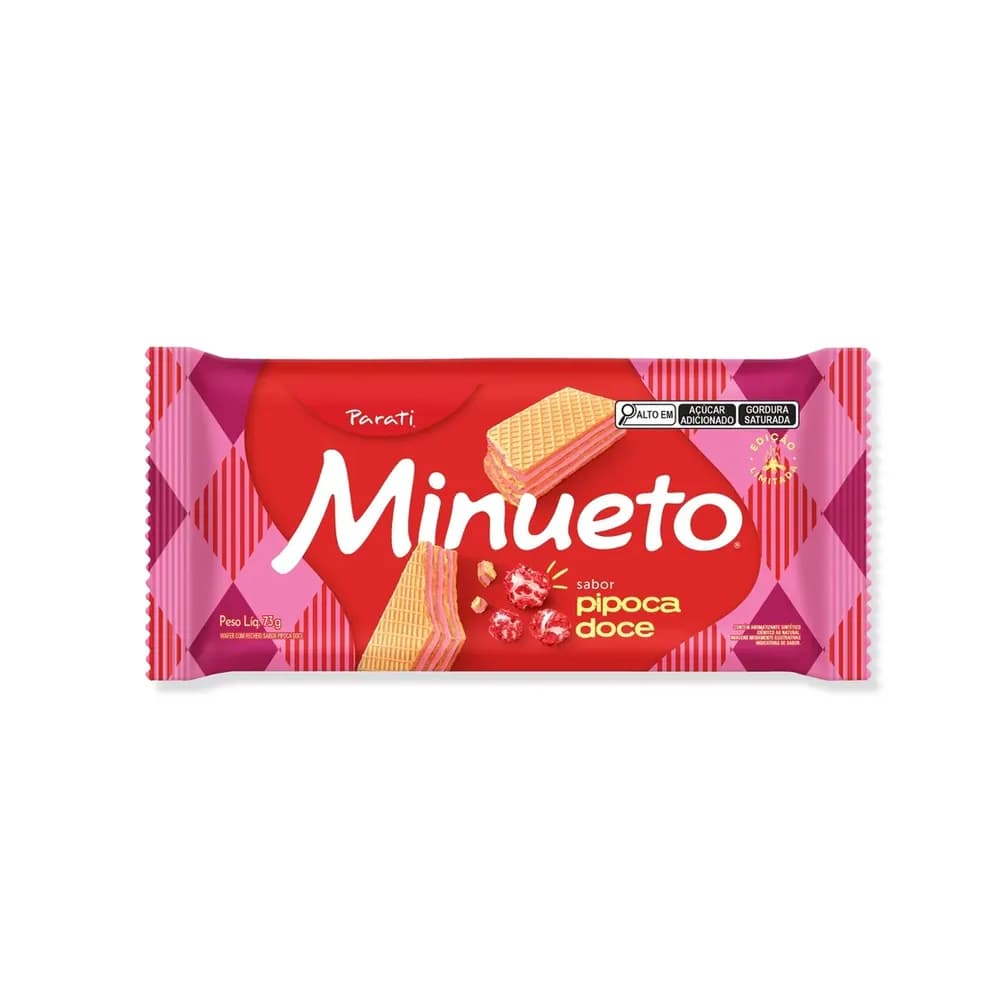 Wafer 73g minueto pipoca doce