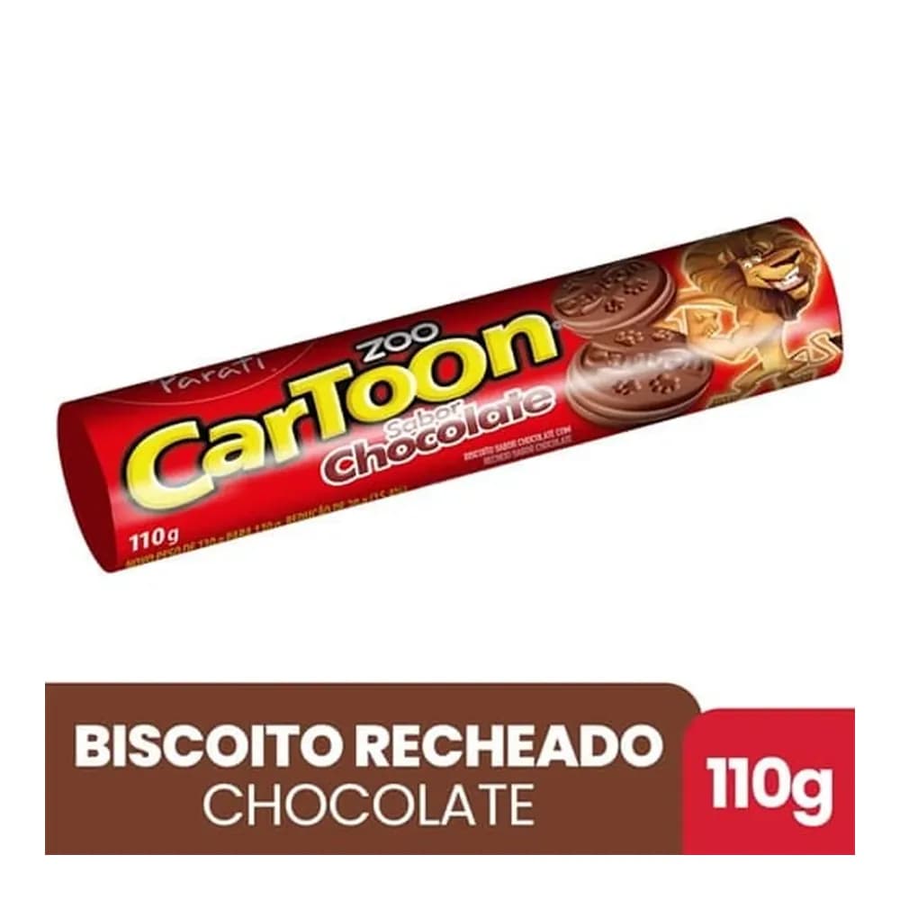 Biscoito zoo cartoon recheado com chocolate 110g