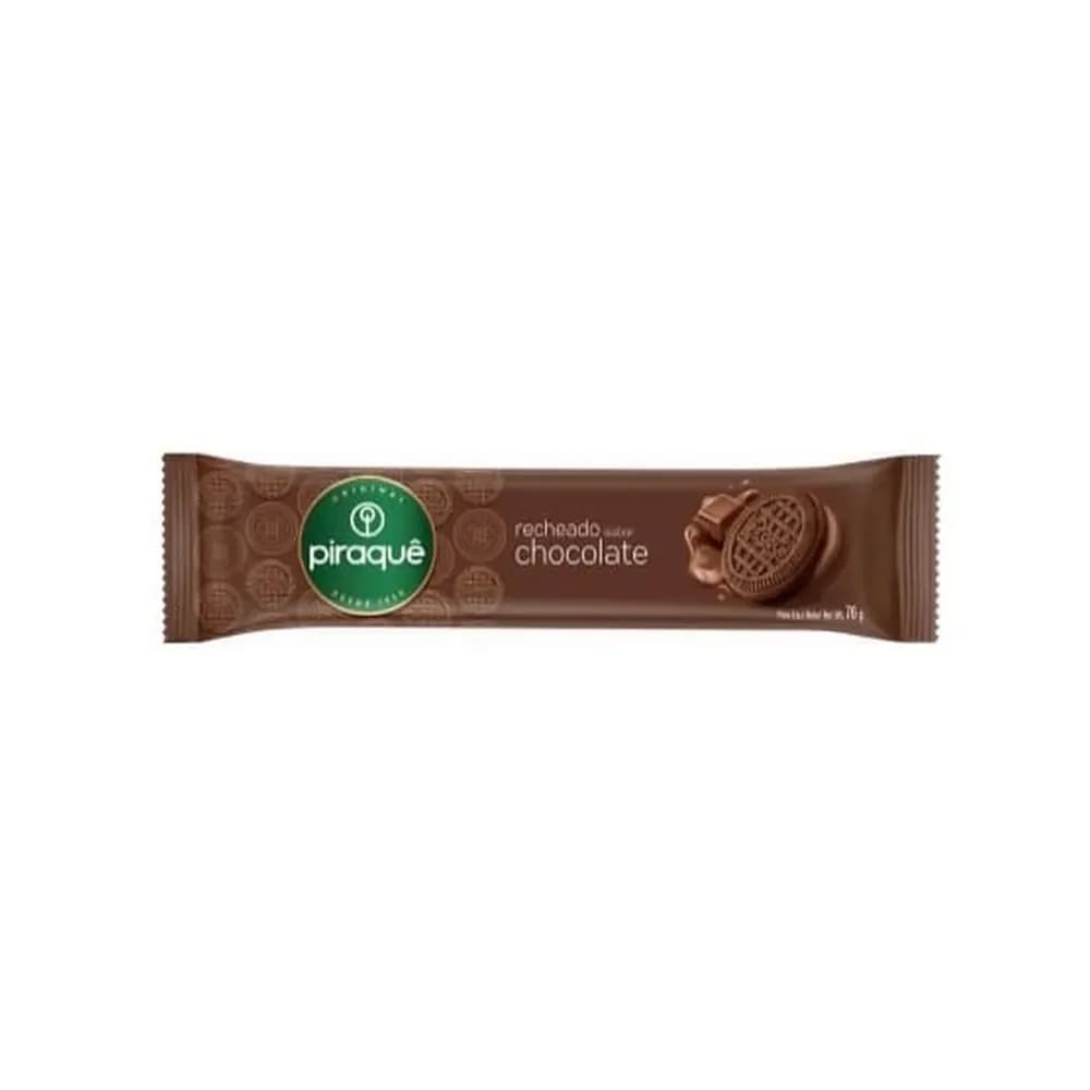 Biscoito recheado sabor de chocolate piraque 76g