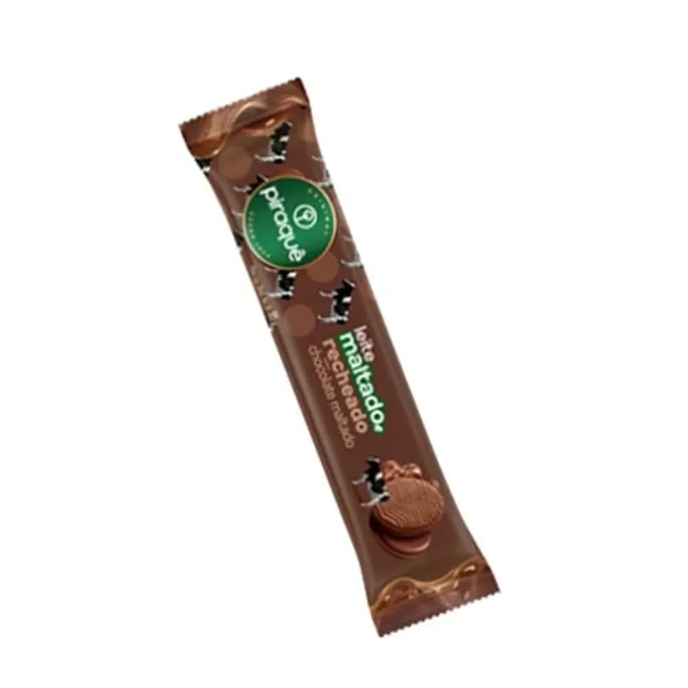 Biscoito recheado maltado sabor chocolate maltado piraque 85g