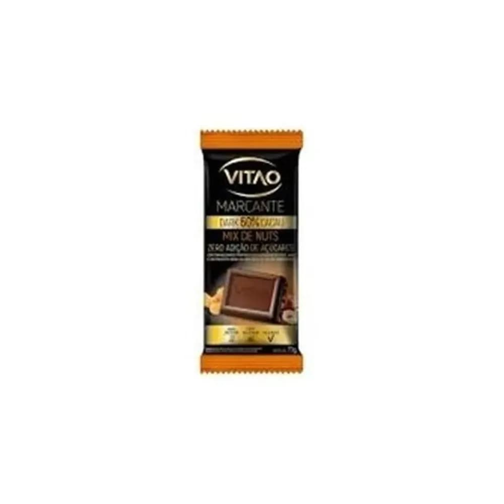 Chocolate em barra meio amargo zero acucar sem lactose vitao 70g