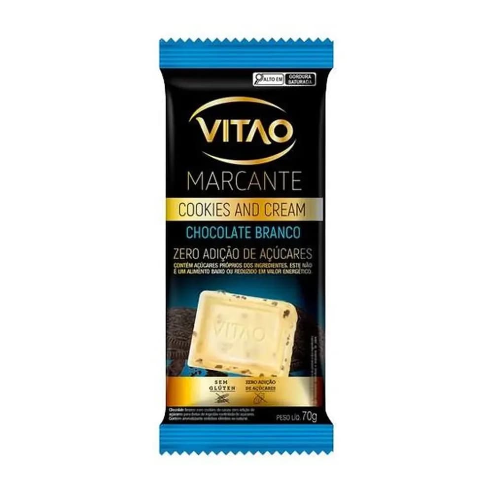Chocolate marcante cookies and cream zero acucar vitao 70g