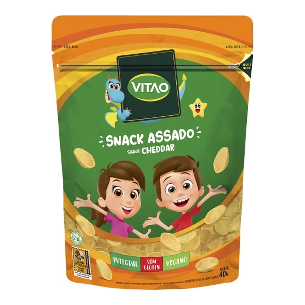 Salgadinho snacks integral kids sabor cheddar vitao 40g