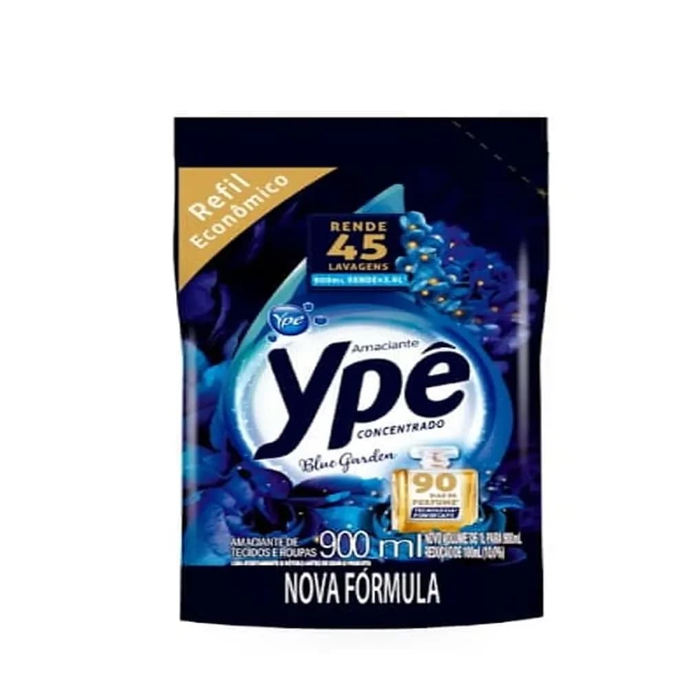 Refil economico amaciante de roupa concentrado blue garden pouch ype 900ml