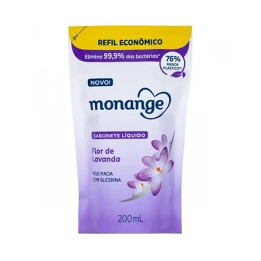 Sabonete liquido lavanda refil monange 200ml