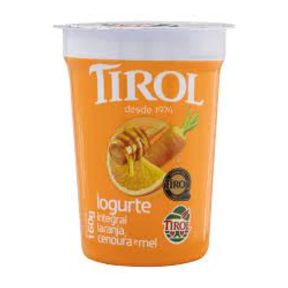 Iogurte natural tirol laranja, cenoura e mel embalagem 160g