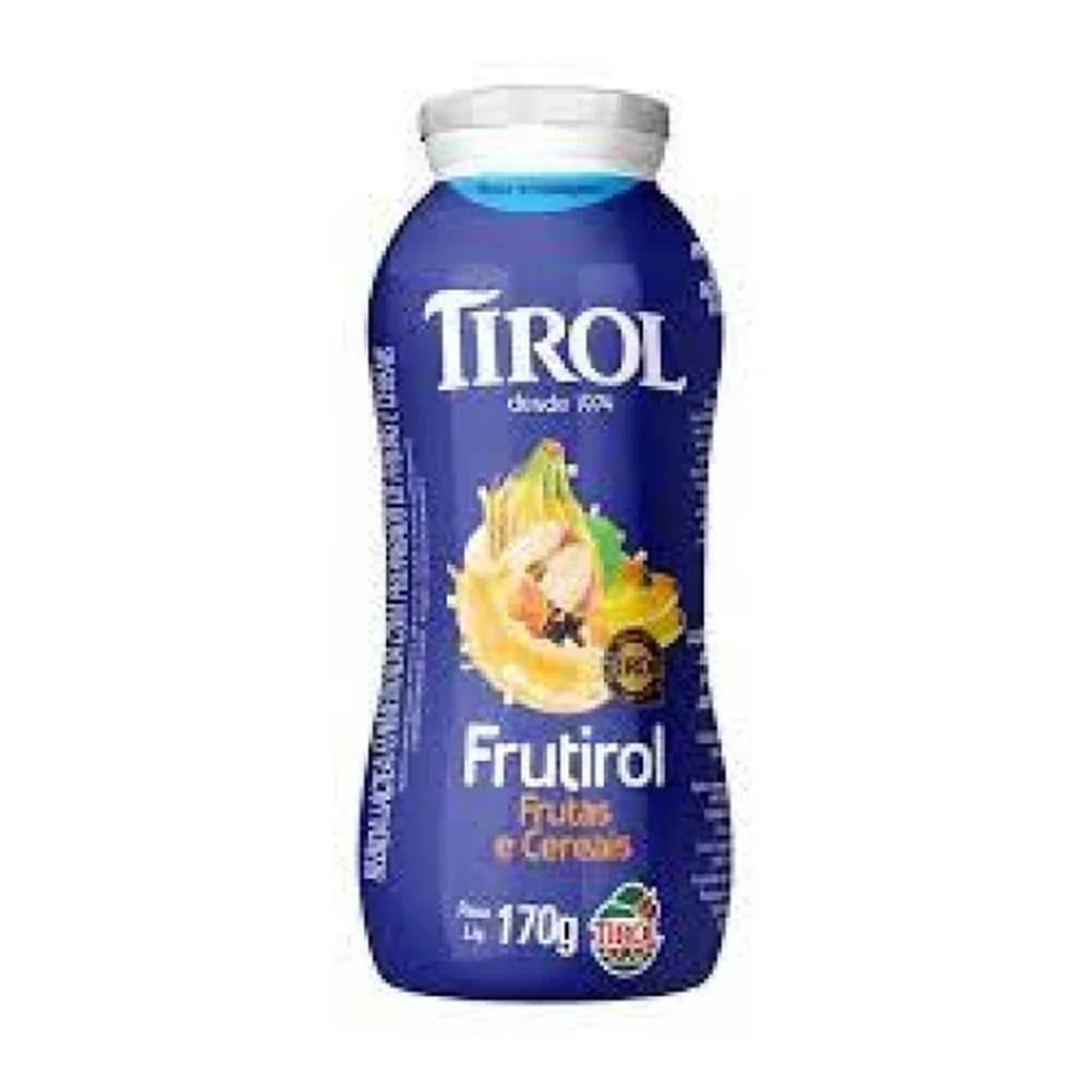 Bebida lactea tirol frutirol frutas e cereais embalagem 170g