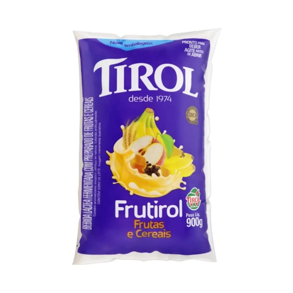 Bebida lactea tirol frutas e cereais pacote 900g