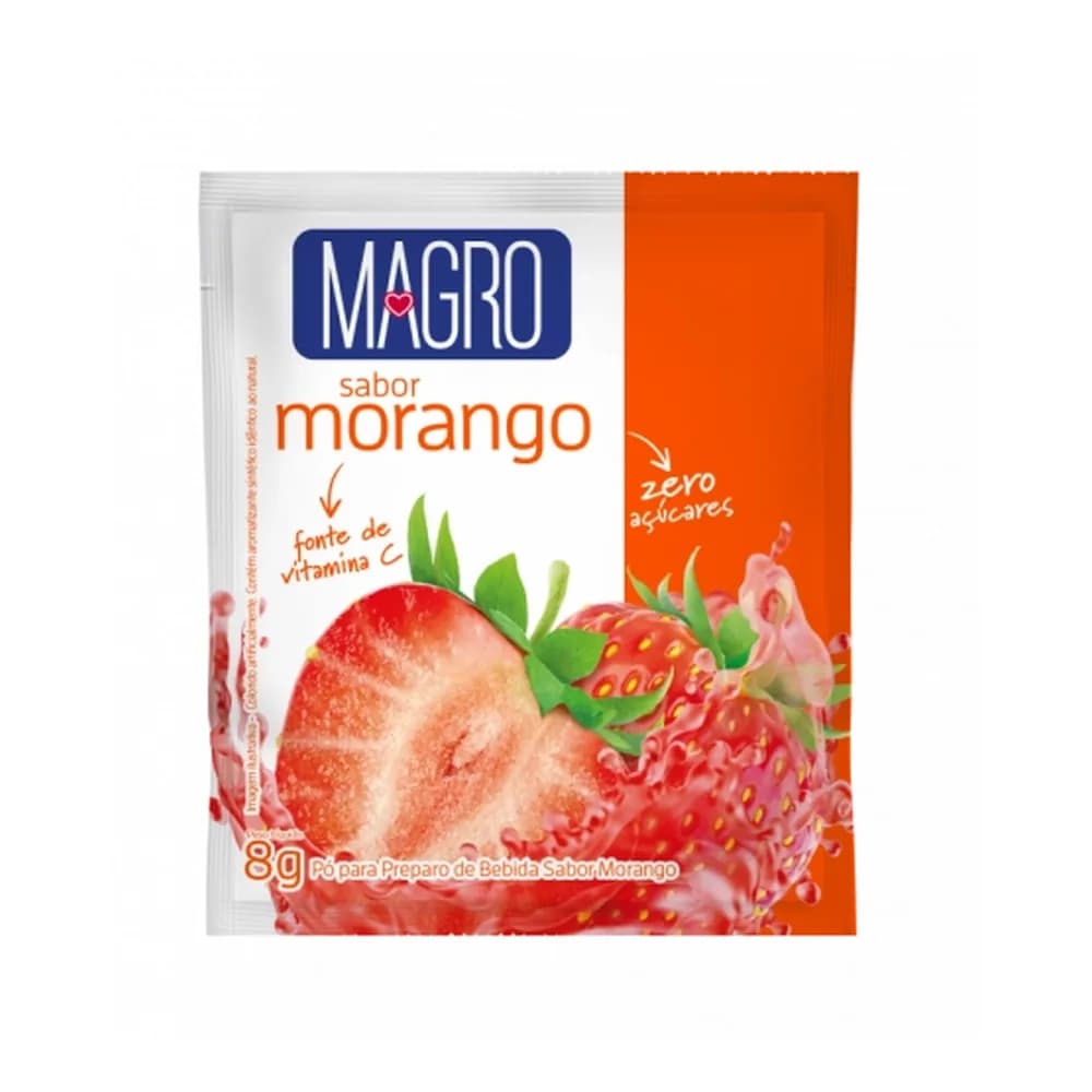 Refresco magro sabor morango zero acucares 8g
