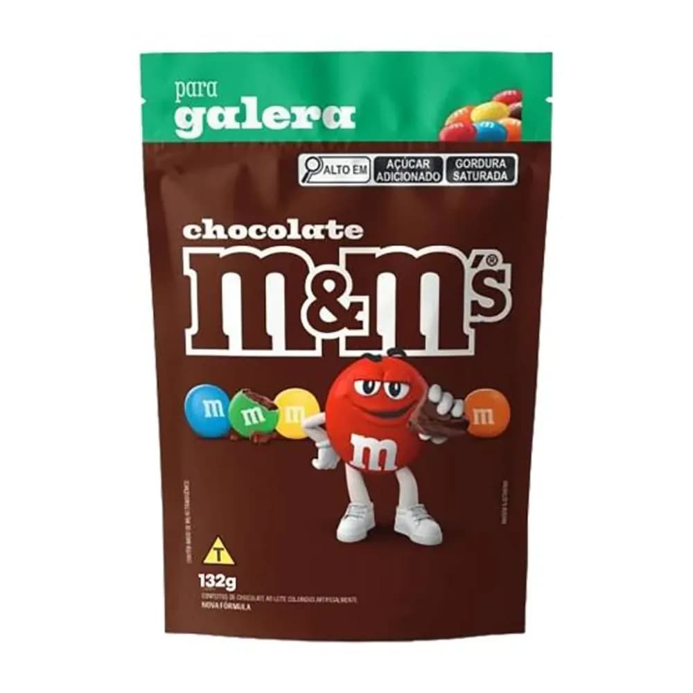 Confeito de chocolate ao leite tradicional m&ms pacote 132g