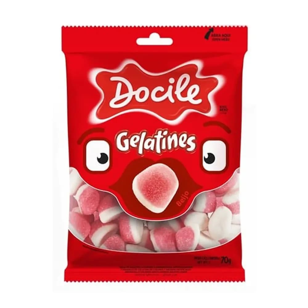 Bala gelatines beijo docile 70g