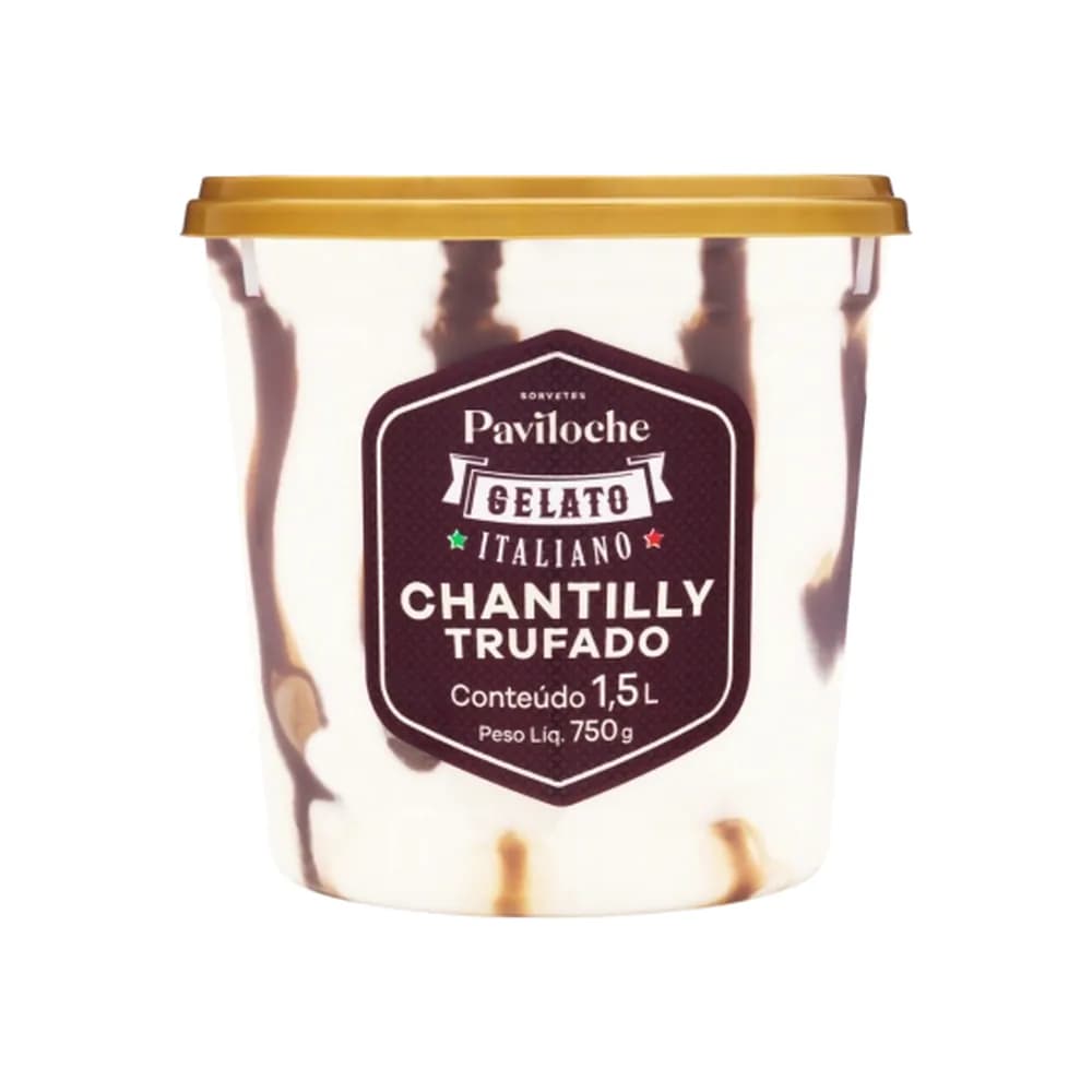 Sorvete paviloche gelato chantilly trufado 1,5l