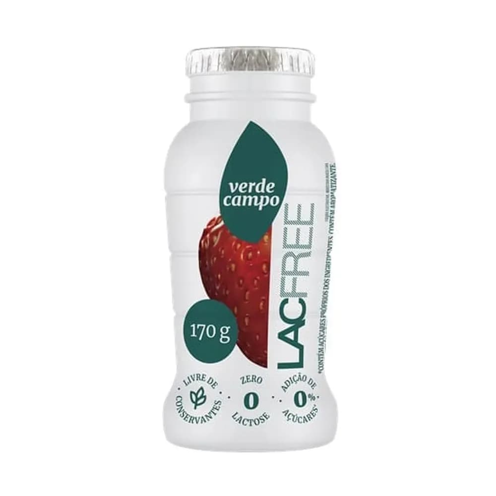 Iogurte verde campo lacfree morango embalagem 170g