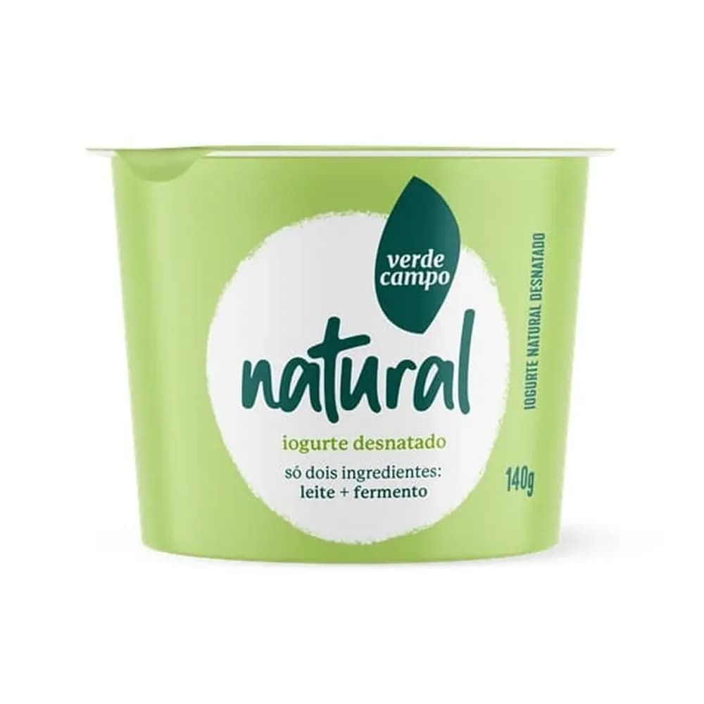Iogurte desnatado natural verde campo 140g