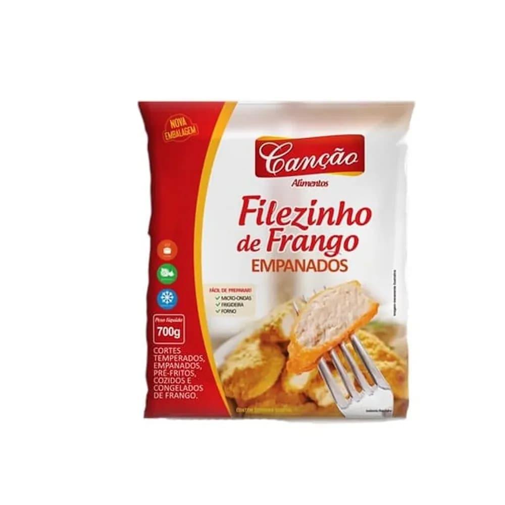 Filezinho de frango empanado cancao embalagem 700g