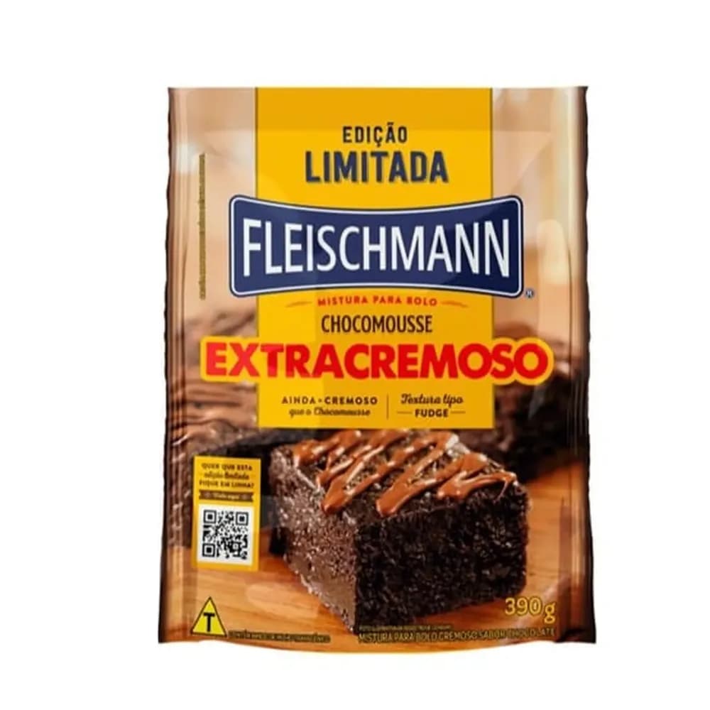Mistura para bolo extracremoso chocomousse fleischmann 390g