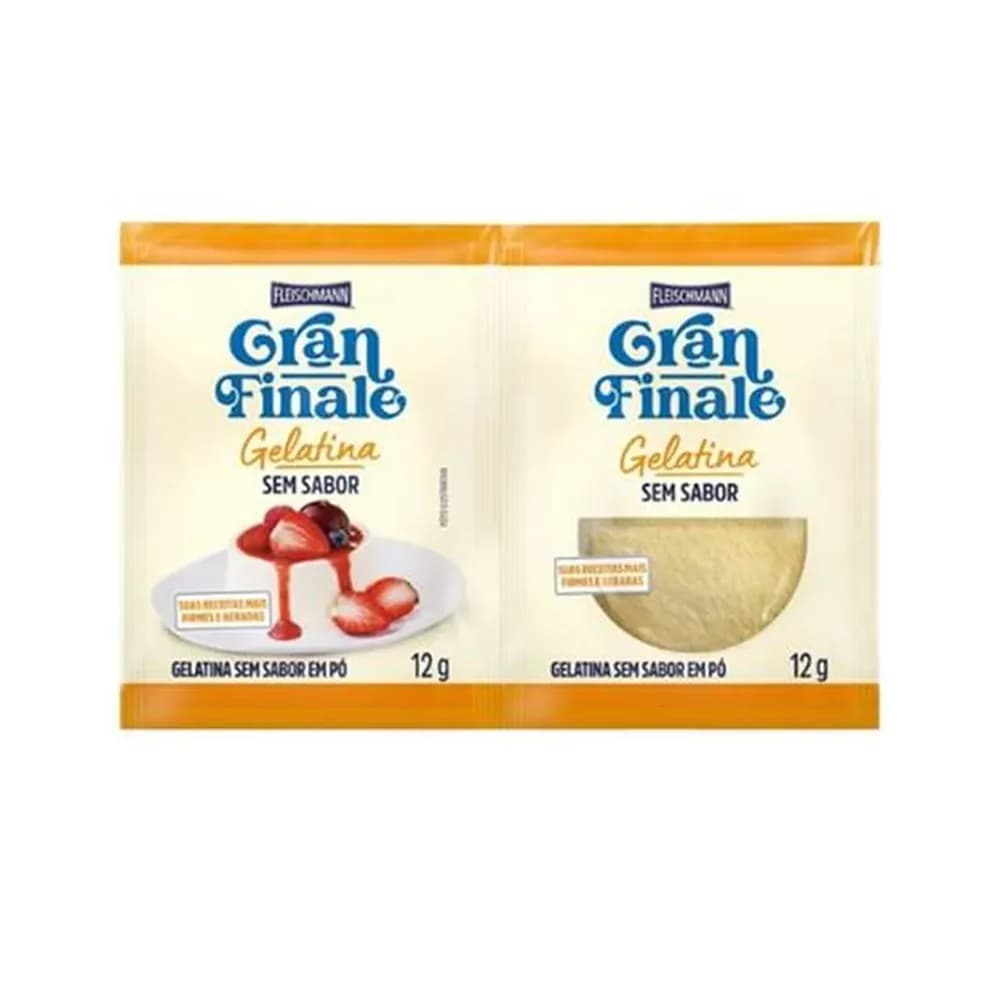 Gelatina em po sem sabor gran finale fleischmann 24g com 2un