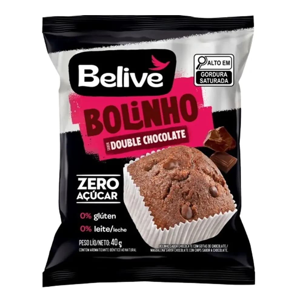 Bolinho de muffin double chocolate belive 40g