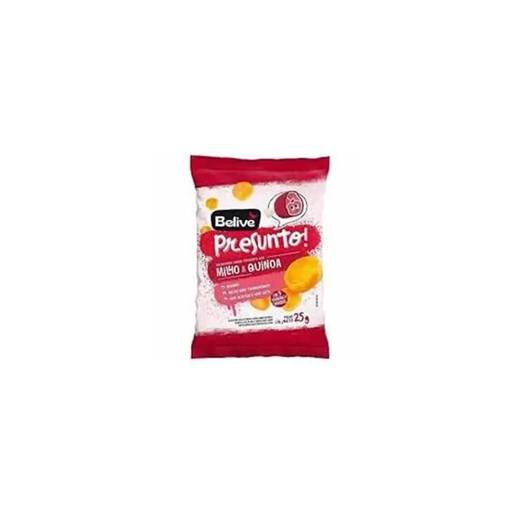Salgadinho sabor presunto com milho e quinoa belive 25g