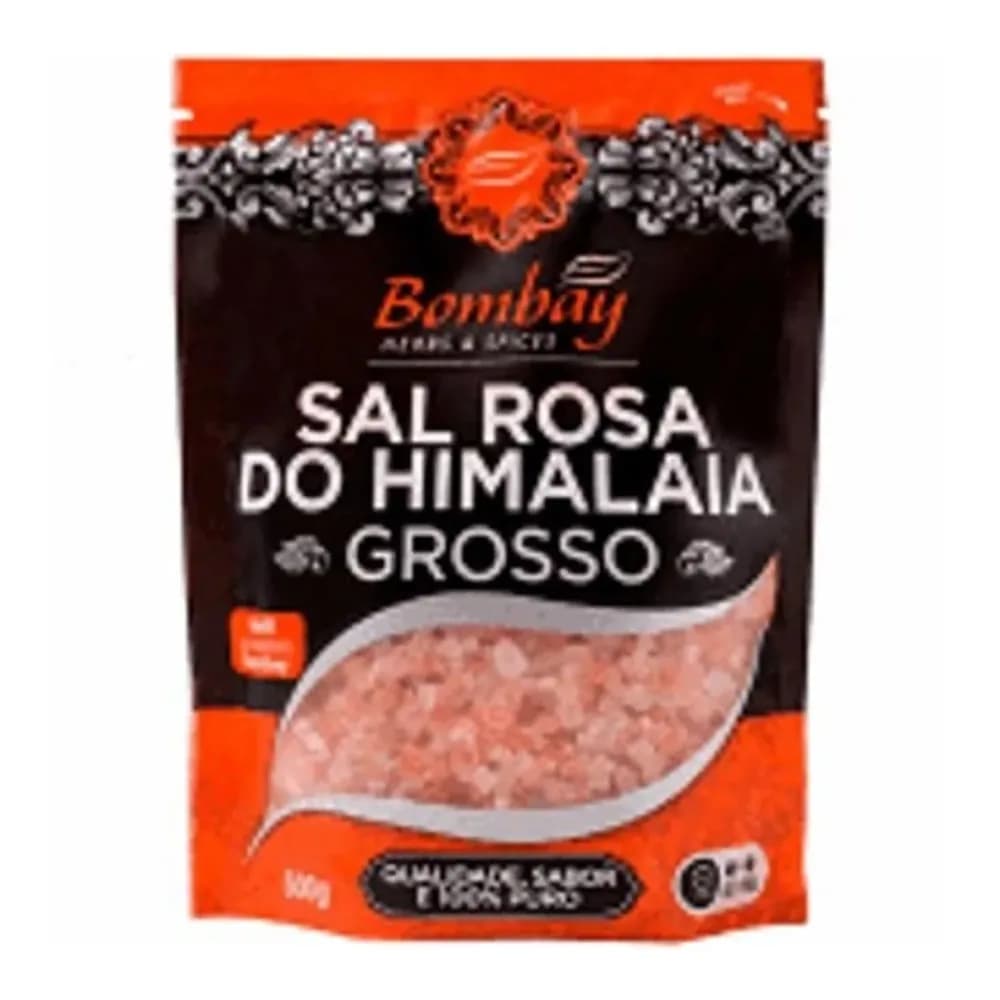 Sal rosa do himalaia grosso herbs & spices pouch bombay 500g