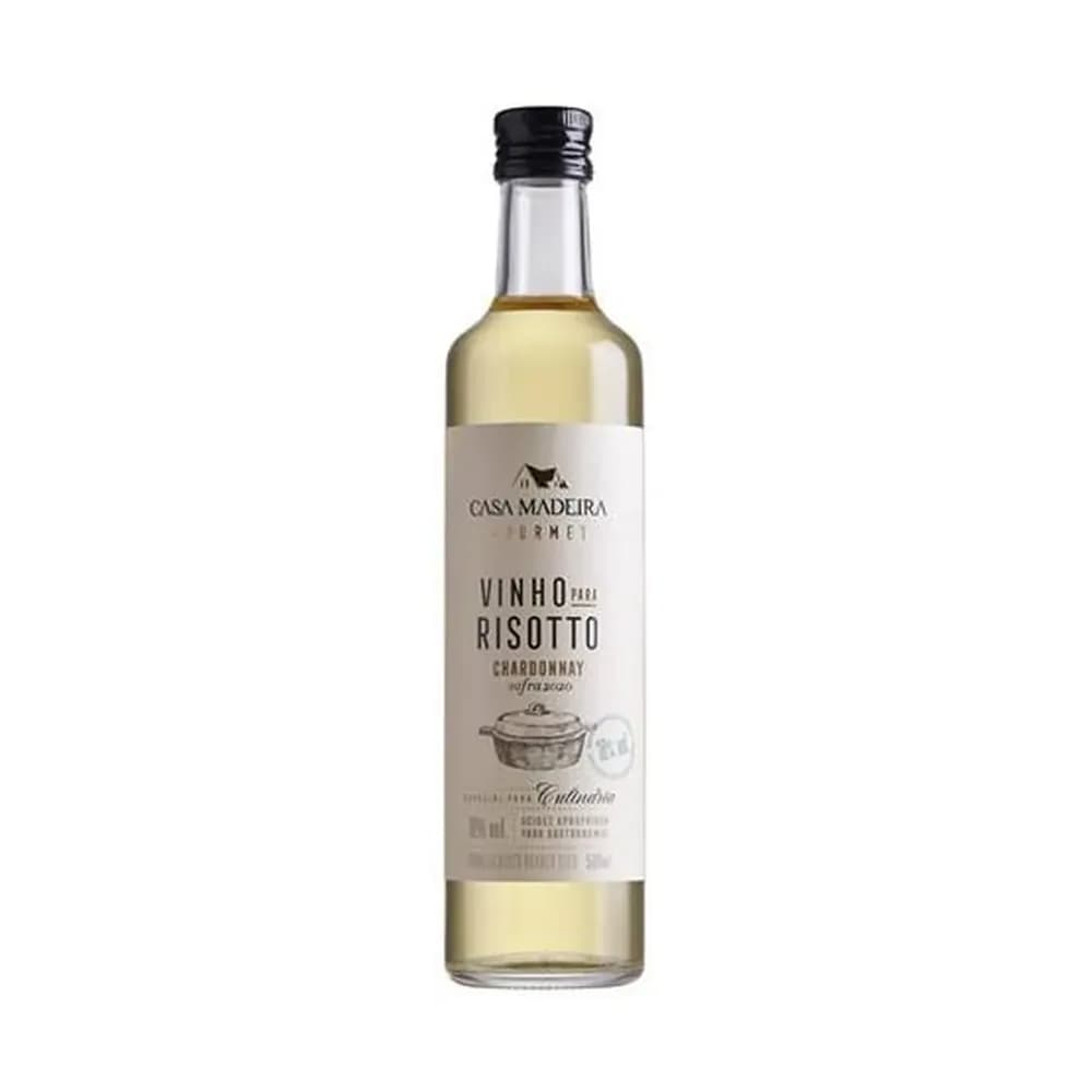 Vinho casa madeira chardonnay para risotos garrafa 500 ml
