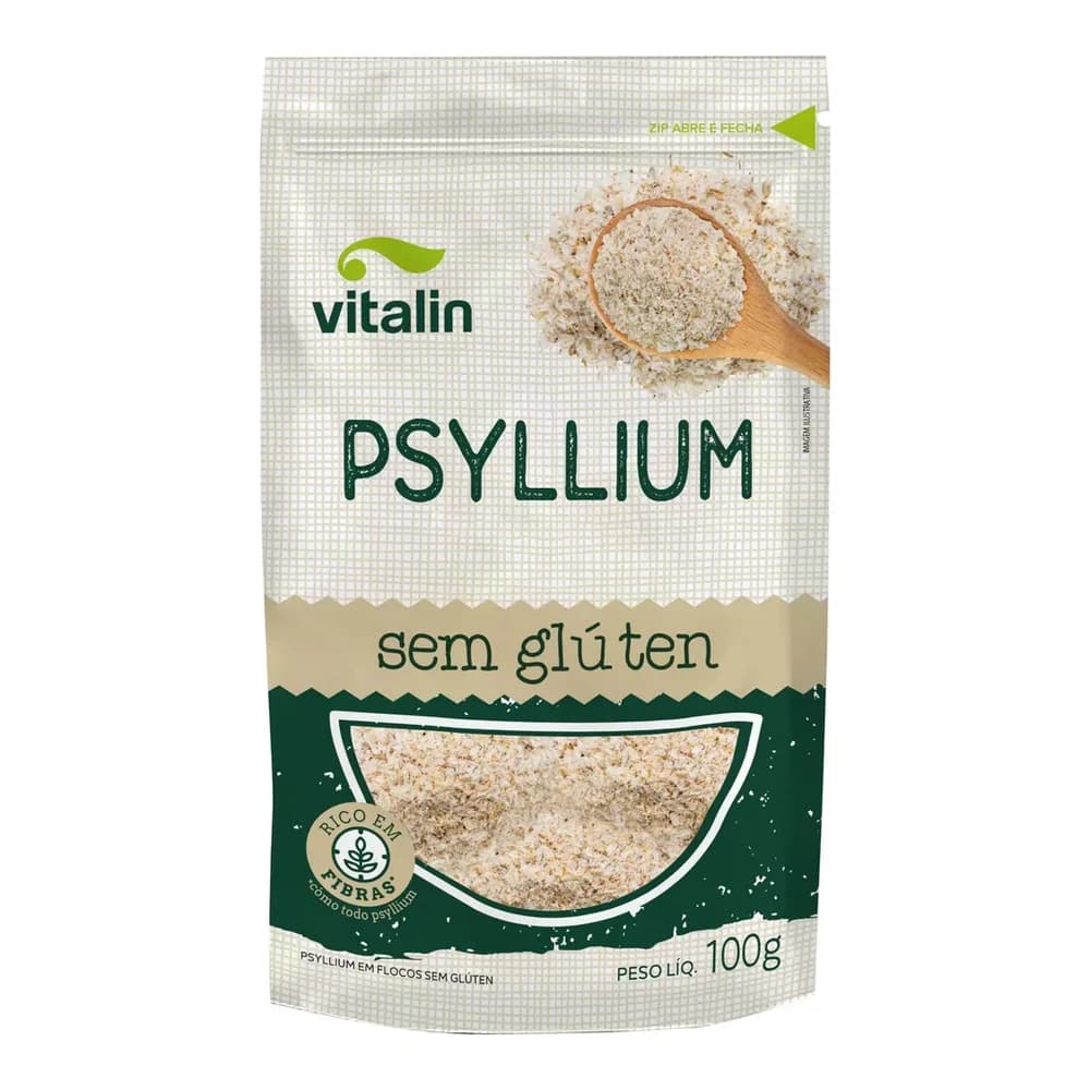 Flocos de psyllium sem gluten vitalin 100g