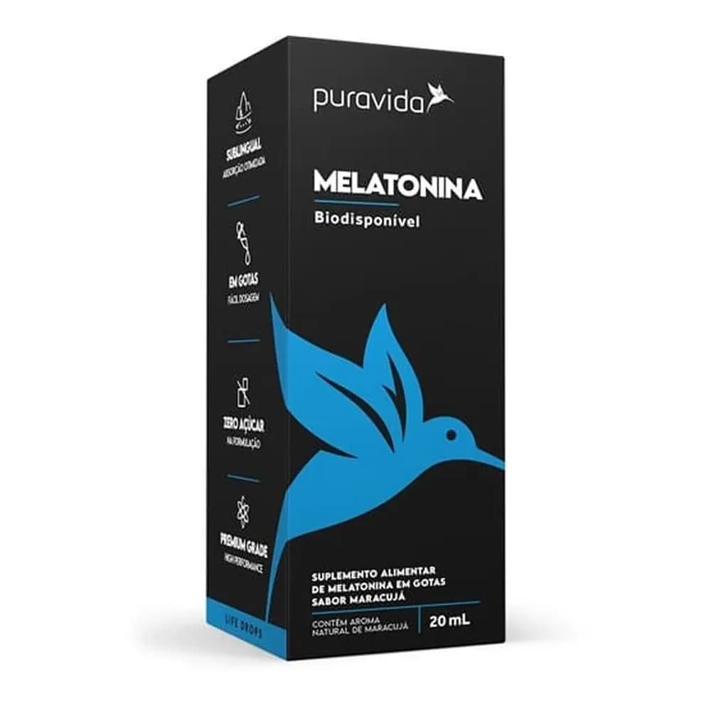 Melatonina biodisponivel em gotas puravida 20ml