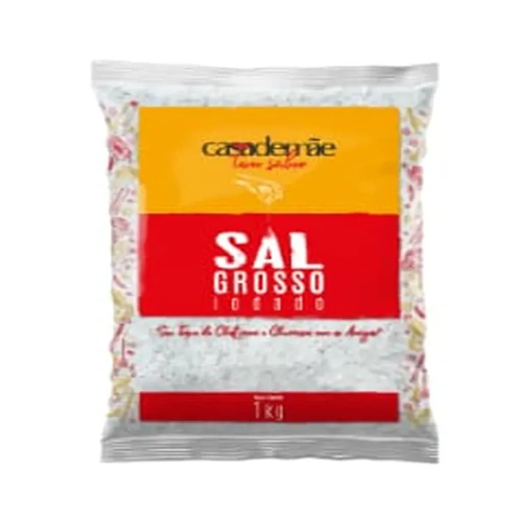 Sal grosso iodado casa de mae 1kg