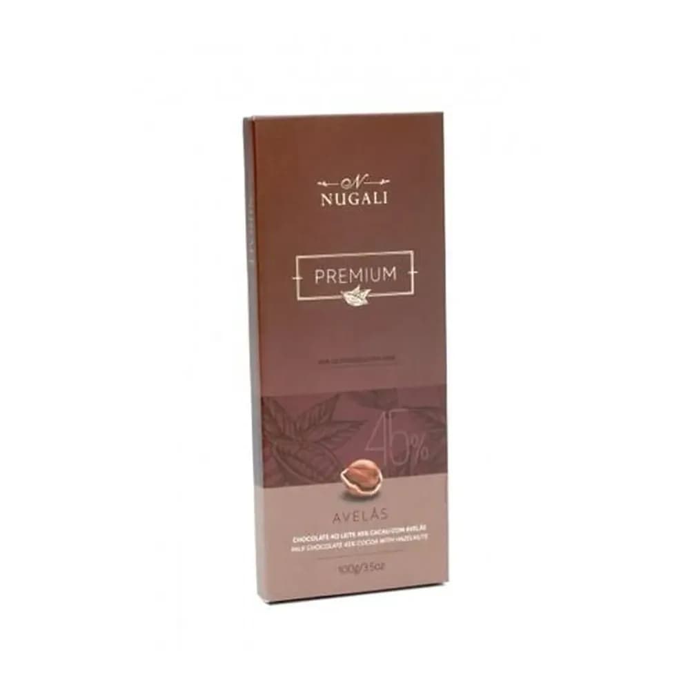 Chocolate barra nugali com avelas embalagem 100g
