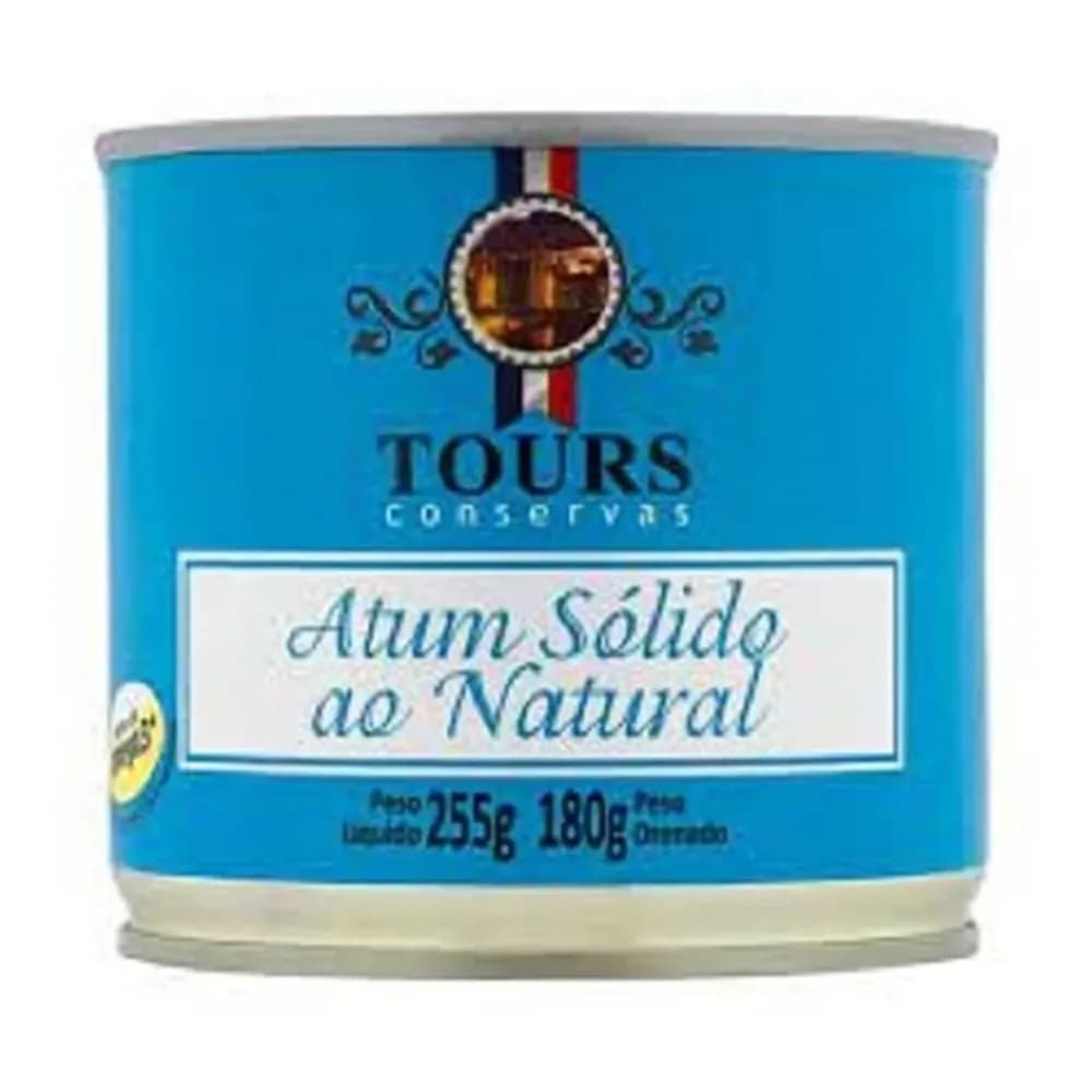 Atum solido ao natural 255g - tours conservas