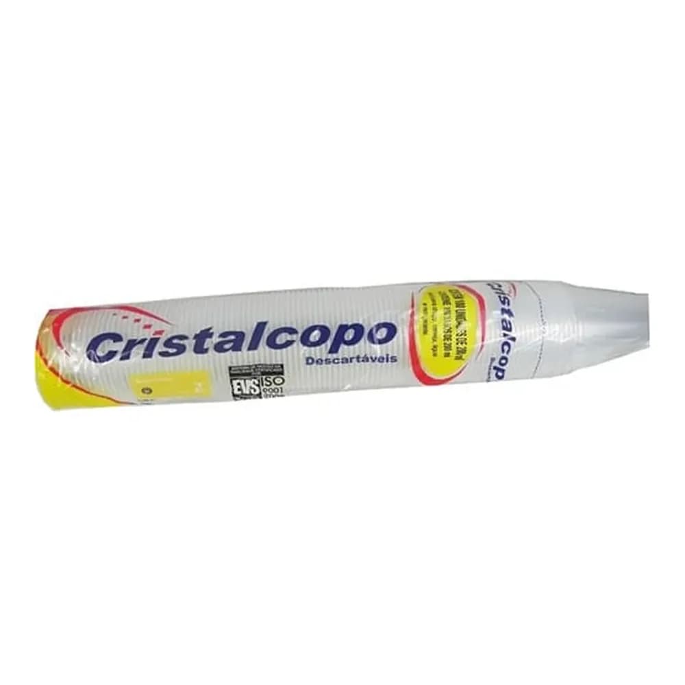 Copo plastico descartavel agua branco 200ml cristalcopo pacote 100 un