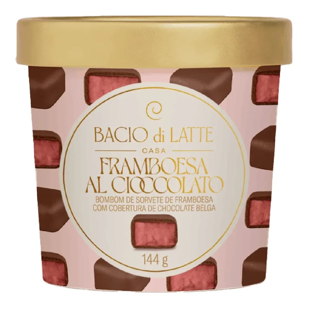 Bombom de sorvete framboesa al cioccolato bacio di latte 144g